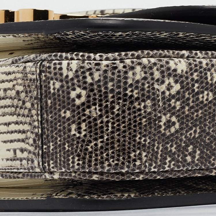 Pre Owned Celine Natural Lizard Teen Triomphe Shoulder Bag