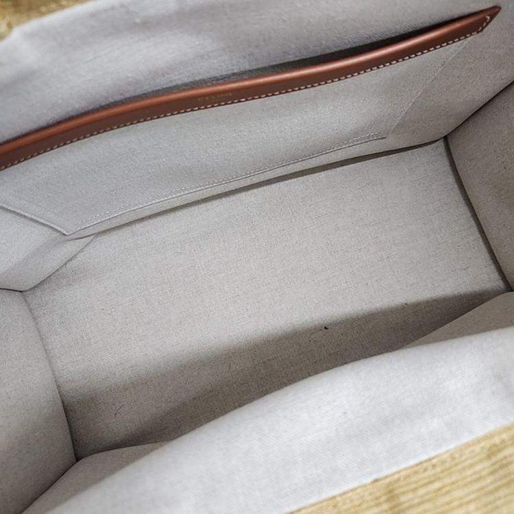Pre Owned Celine Tan Canvas Large Tote Bag