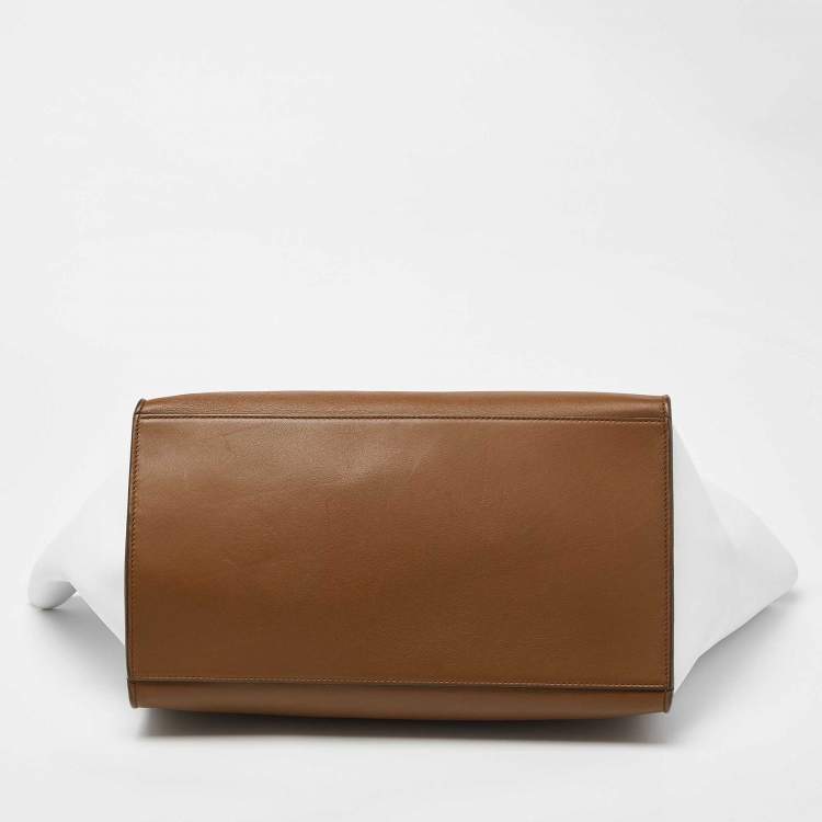 Pre Owned Celine Tricolor Leather and Suede Large Trapeze Bag