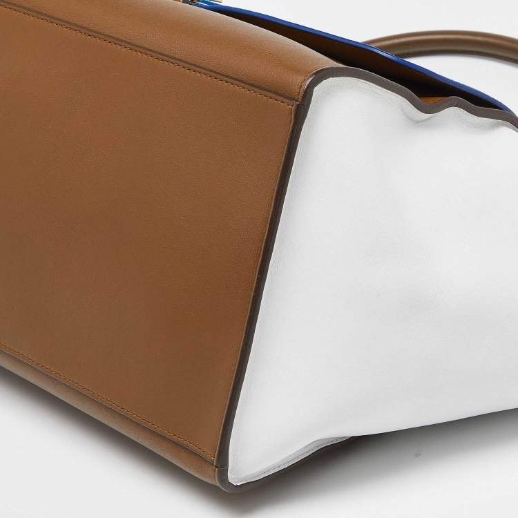 Pre Owned Celine Tricolor Leather and Suede Large Trapeze Bag