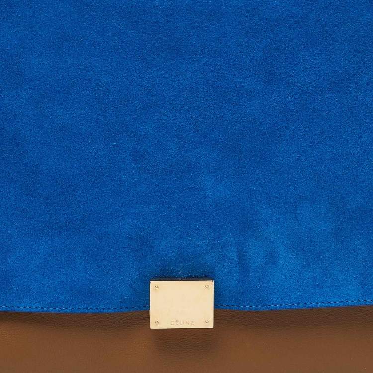 Pre Owned Celine Tricolor Leather and Suede Large Trapeze Bag
