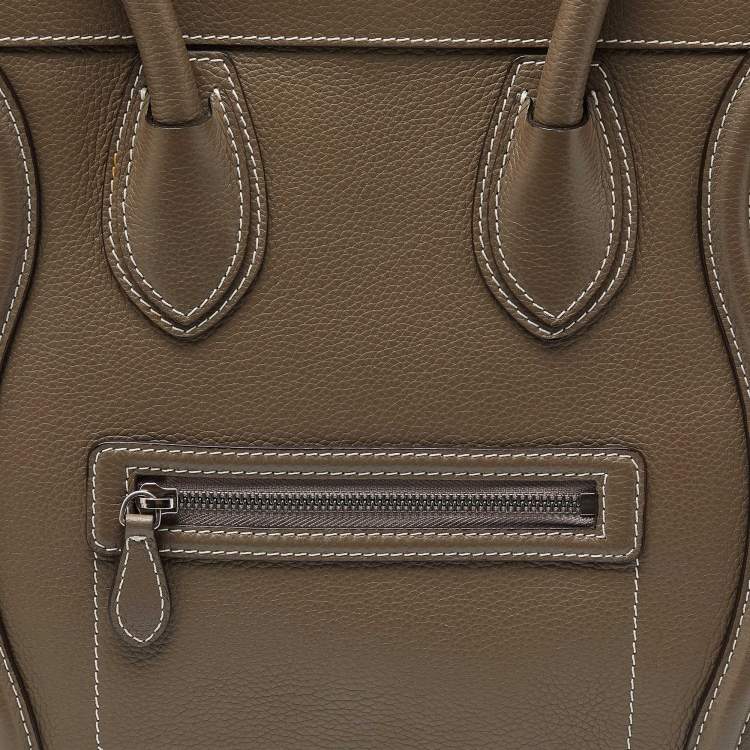 Pre Owned Celine Grey Leather Mini Luggage Tote