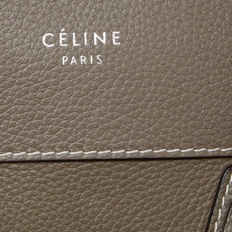 Pre Owned Celine Grey Leather Mini Luggage Tote