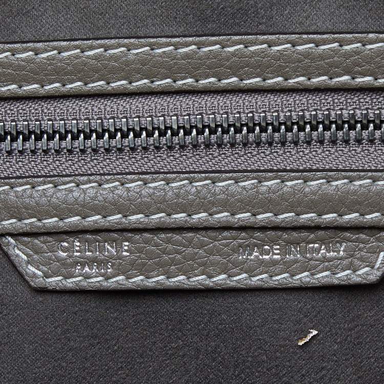 Pre Owned Celine Grey Leather Mini Luggage Tote