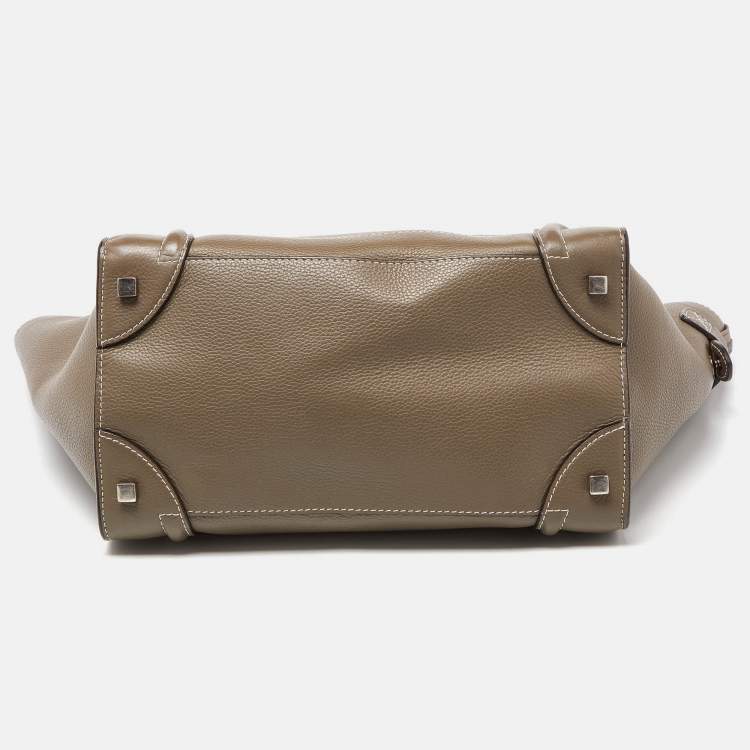 Pre Owned Celine Grey Leather Mini Luggage Tote