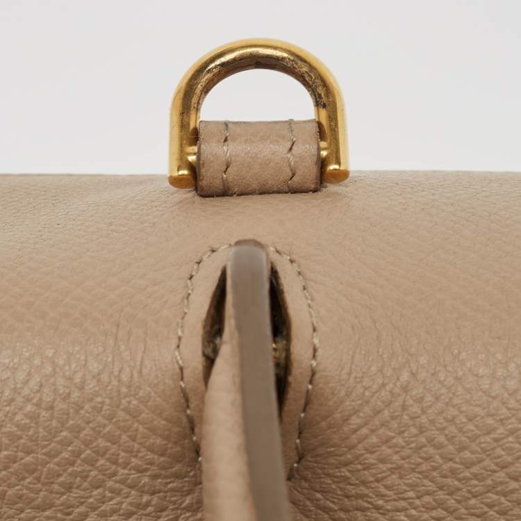 Pre Owned Celine Beige Leather Mini Belt Top Handle Bag