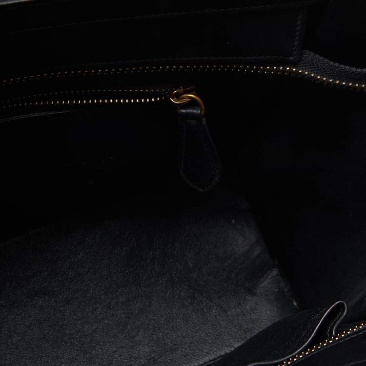 Pre Owned Celine Tri Color Leather Micro Luggage Tote