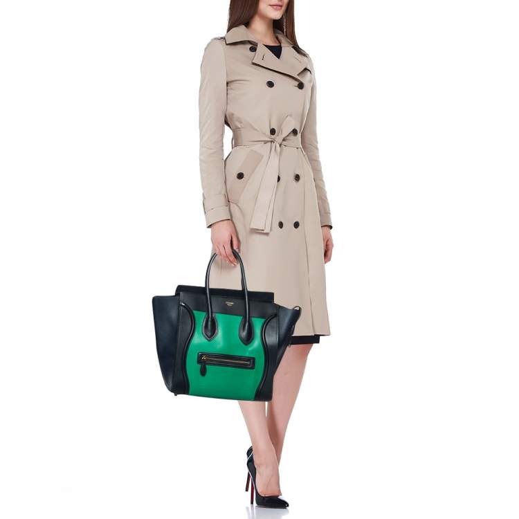 Pre Owned Celine Tricolor Leather Mini Luggage Tote