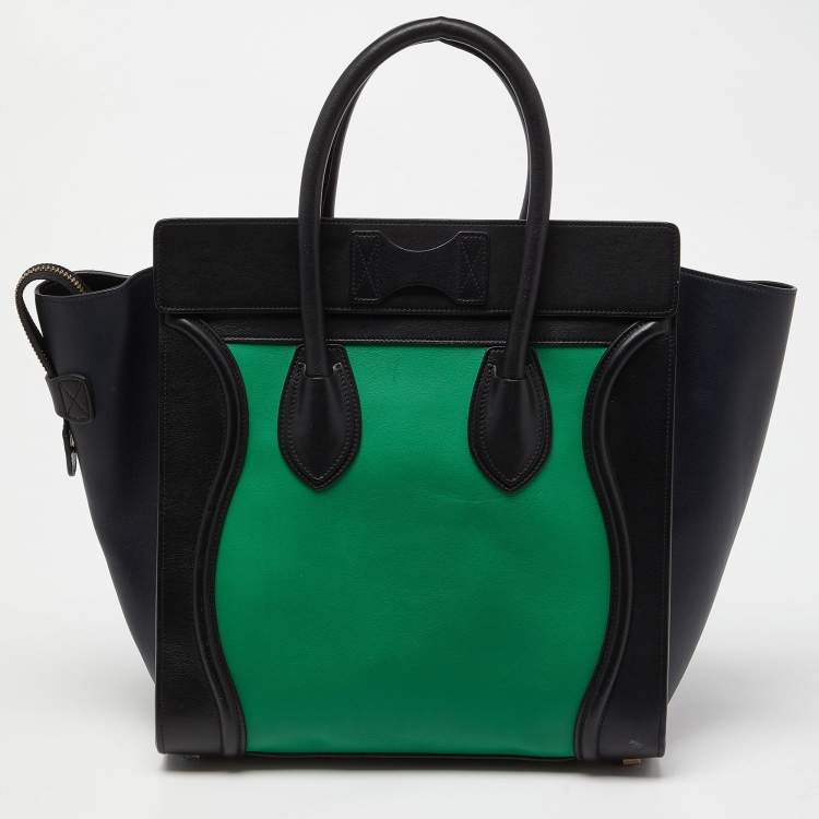 Pre Owned Celine Tricolor Leather Mini Luggage Tote