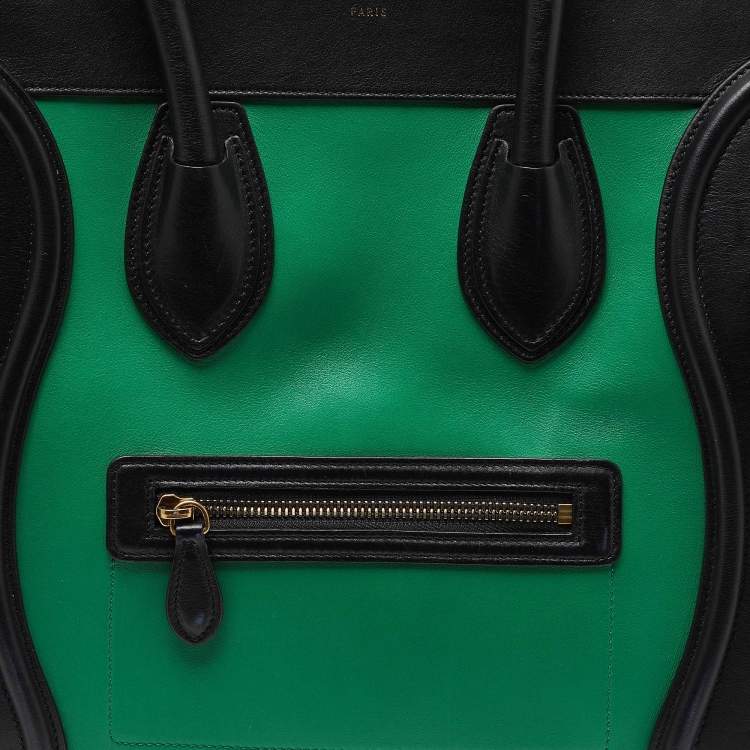 Pre Owned Celine Tricolor Leather Mini Luggage Tote