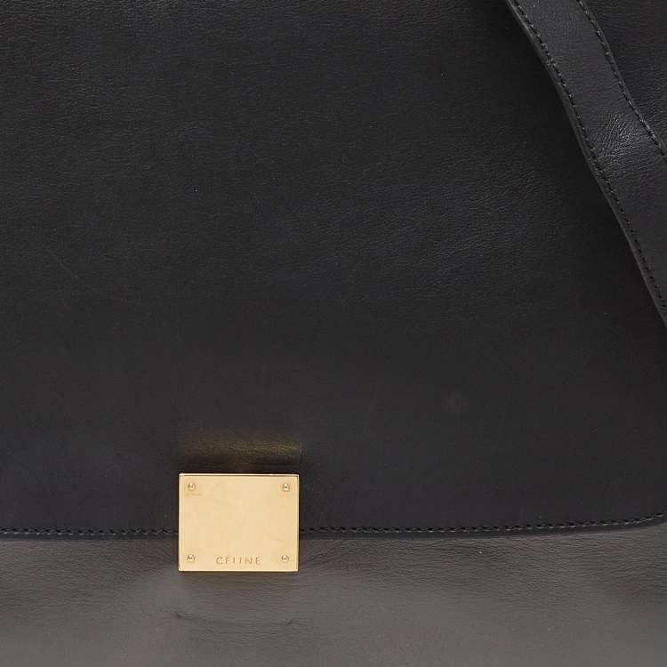 Pre Owned Celine Tricolor Leather and Suede Medium Trapeze Bag
