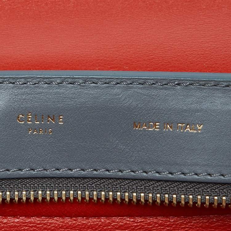 Pre Owned Celine Tricolor Leather and Suede Medium Trapeze Bag