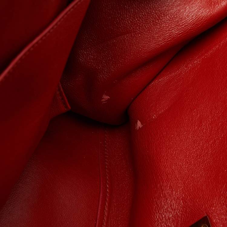Pre Owned Celine Tricolor Leather and Suede Medium Trapeze Bag