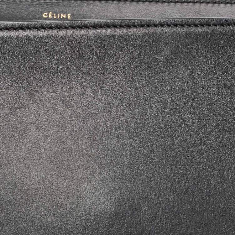 Pre Owned Celine Tricolor Leather and Suede Medium Trapeze Bag