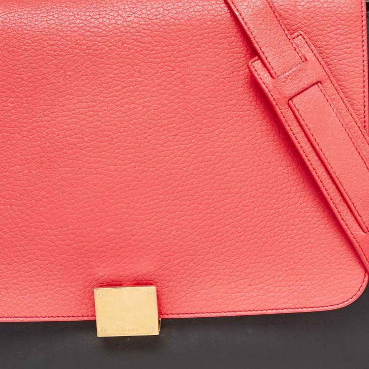 Pre Owned Celine Tricolor Leather and Suede Medium Trapeze Bag