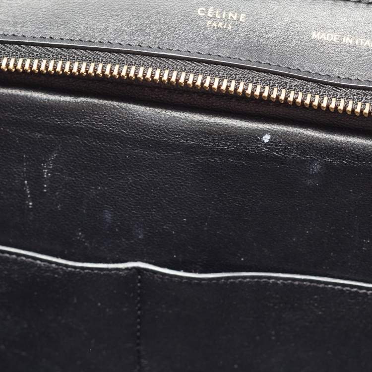 Pre Owned Celine Tricolor Leather and Suede Medium Trapeze Bag