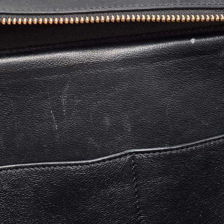 Pre Owned Celine Tricolor Leather and Suede Medium Trapeze Bag