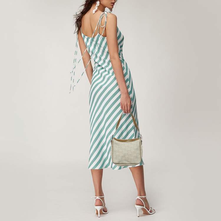 Pre Owned Celine Tri Color Macadam Canvas and Leather Vintage Shoulder Bag