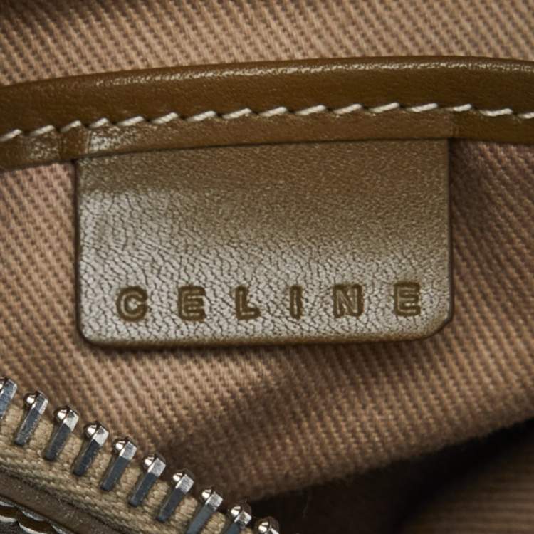 Pre Owned Celine Tri Color Macadam Canvas and Leather Vintage Shoulder Bag