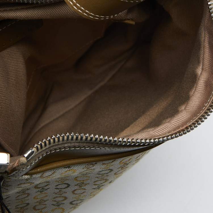 Pre Owned Celine Tri Color Macadam Canvas and Leather Vintage Shoulder Bag