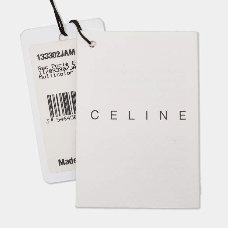 Pre Owned Celine Tri Color Macadam Canvas and Leather Vintage Shoulder Bag