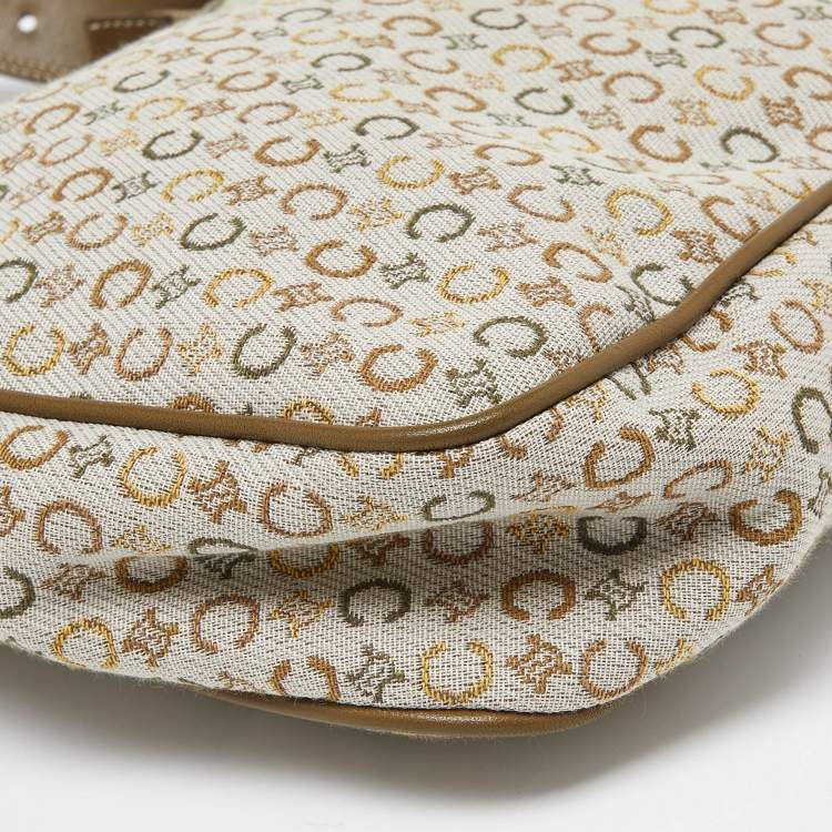 Pre Owned Celine Tri Color Macadam Canvas and Leather Vintage Shoulder Bag