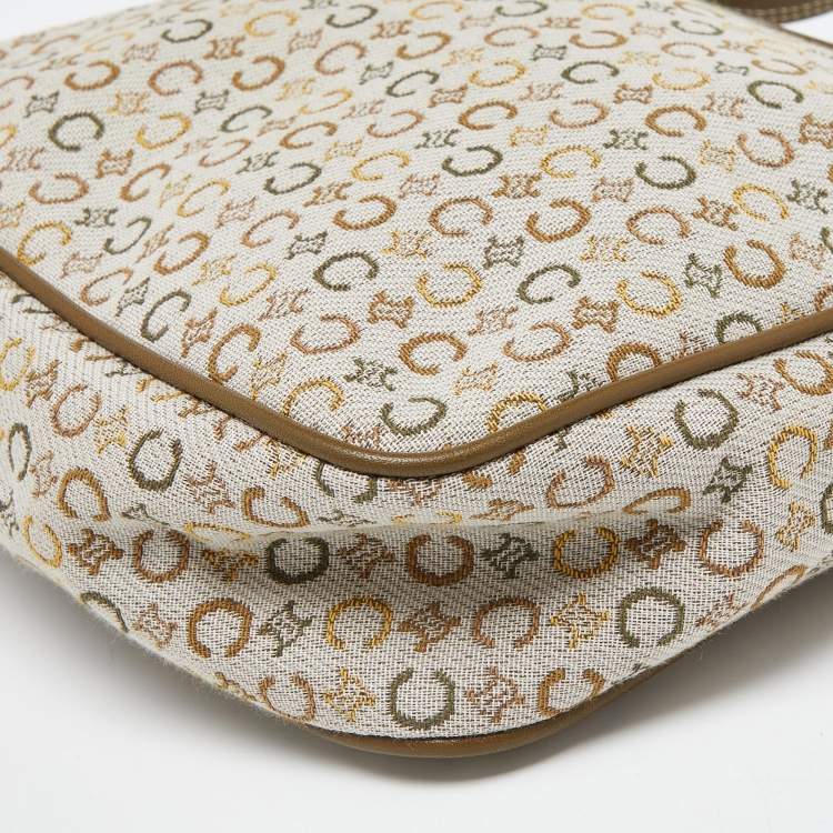 Pre Owned Celine Tri Color Macadam Canvas and Leather Vintage Shoulder Bag