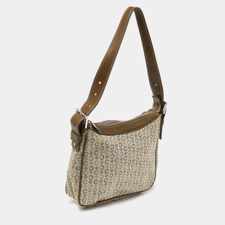 Pre Owned Celine Tri Color Macadam Canvas and Leather Vintage Shoulder Bag