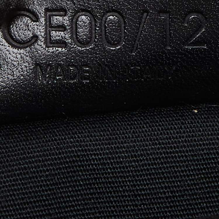 Pre Owned Celine Black Macadam Embossed Suede and Leather Baguette Bag