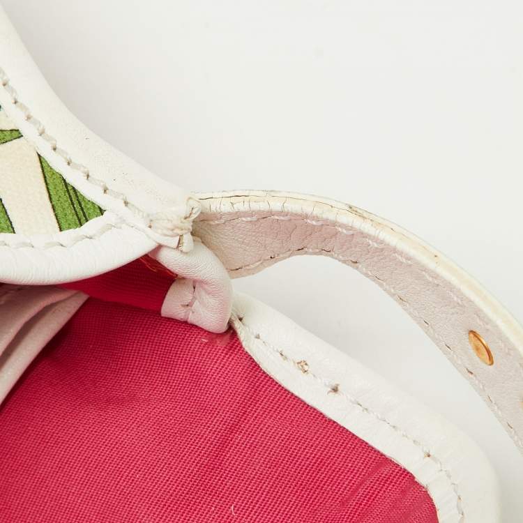 Pre Owned Celine Multicolor Tropical Print Canvas and Leather Shoulder Bag