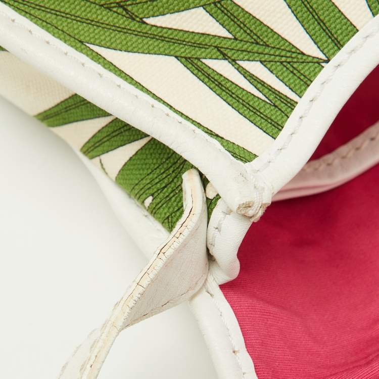 Pre Owned Celine Multicolor Tropical Print Canvas and Leather Shoulder Bag