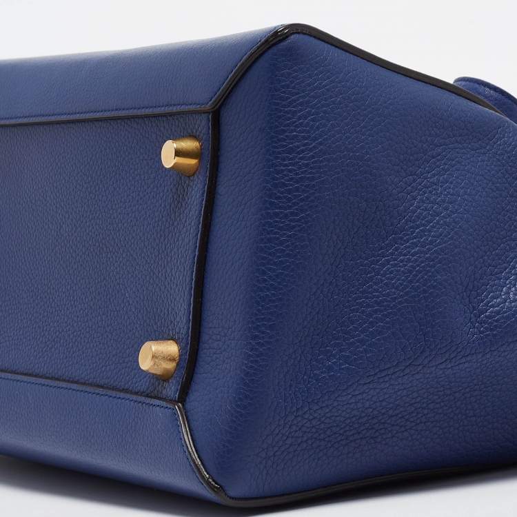 Pre Owned Celine Blue Leather Mini Belt Top Handle Bag