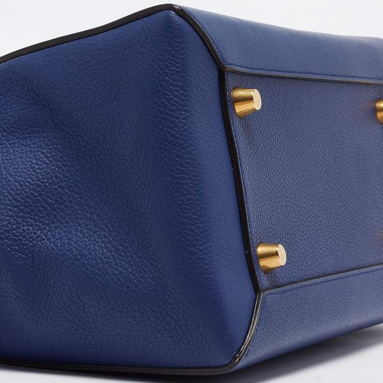 Pre Owned Celine Blue Leather Mini Belt Top Handle Bag