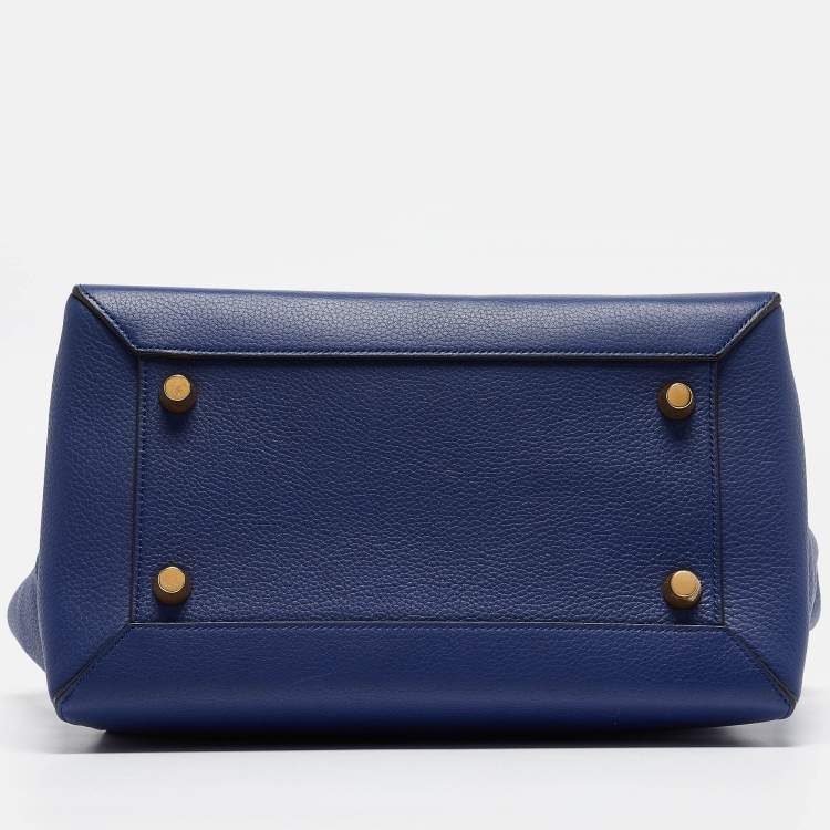 Pre Owned Celine Blue Leather Mini Belt Top Handle Bag