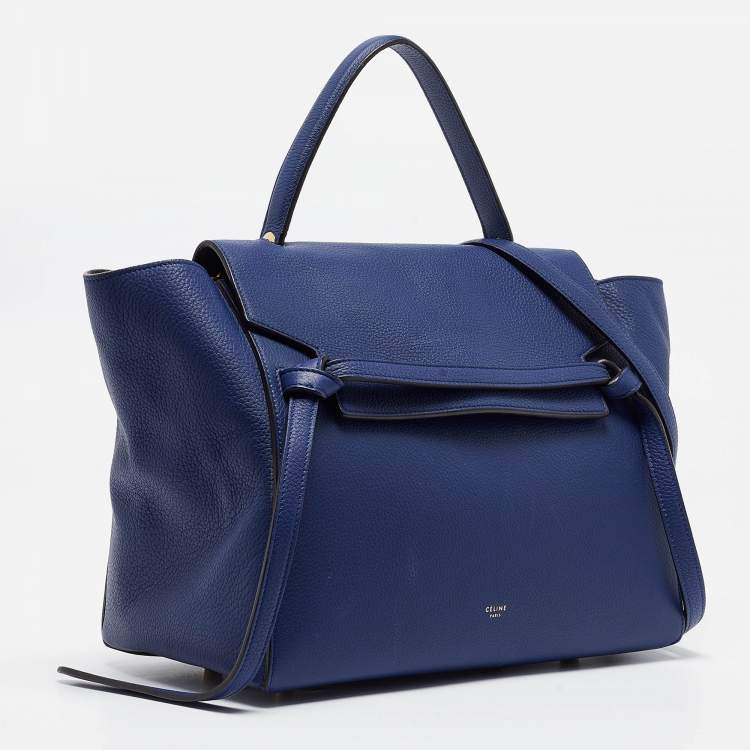 Pre Owned Celine Blue Leather Mini Belt Top Handle Bag