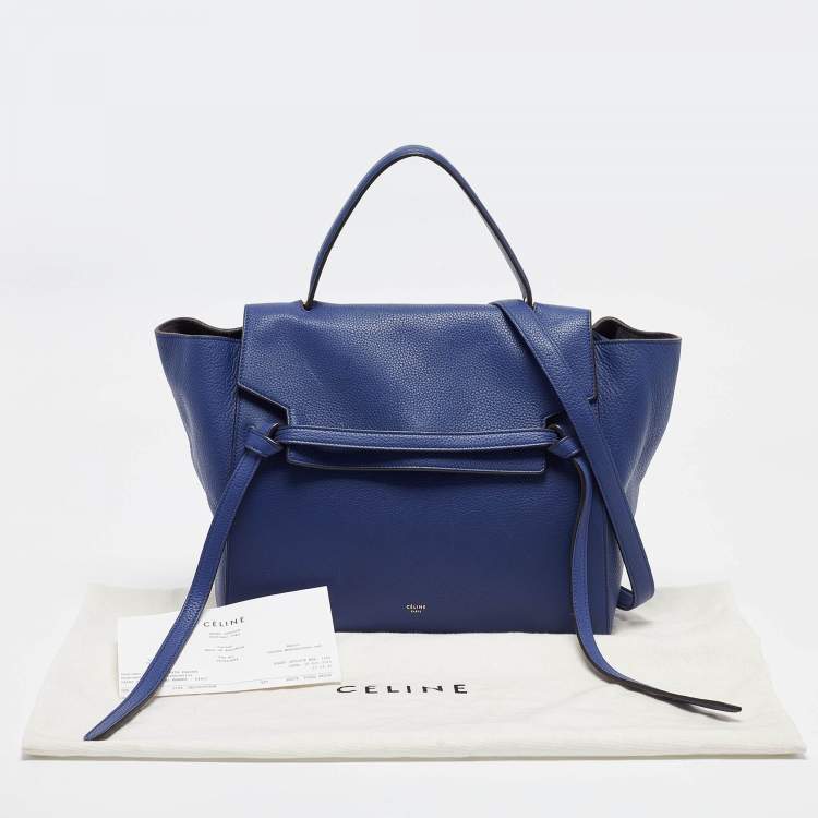 Pre Owned Celine Blue Leather Mini Belt Top Handle Bag