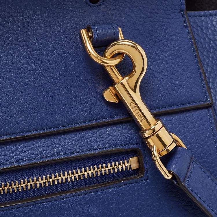Pre Owned Celine Blue Leather Mini Belt Top Handle Bag