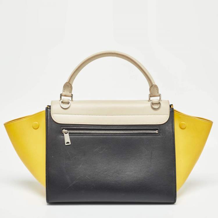 Pre Owned Celine Tricolor Leather Small Trapeze Top Handle Bag