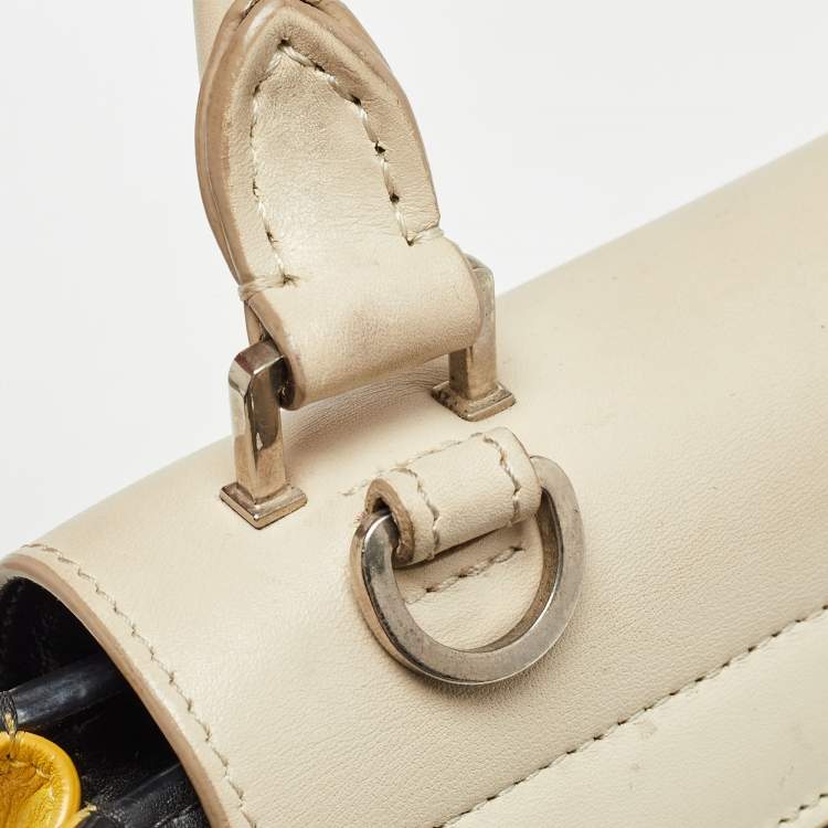 Pre Owned Celine Tricolor Leather Small Trapeze Top Handle Bag