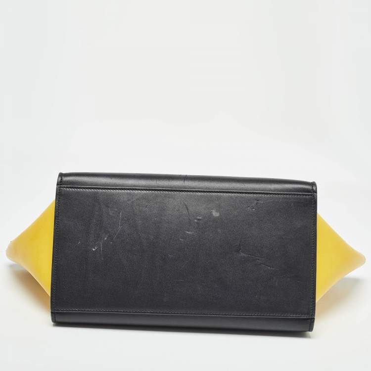 Pre Owned Celine Tricolor Leather Small Trapeze Top Handle Bag
