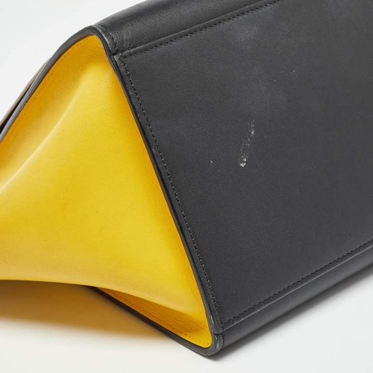 Pre Owned Celine Tricolor Leather Small Trapeze Top Handle Bag