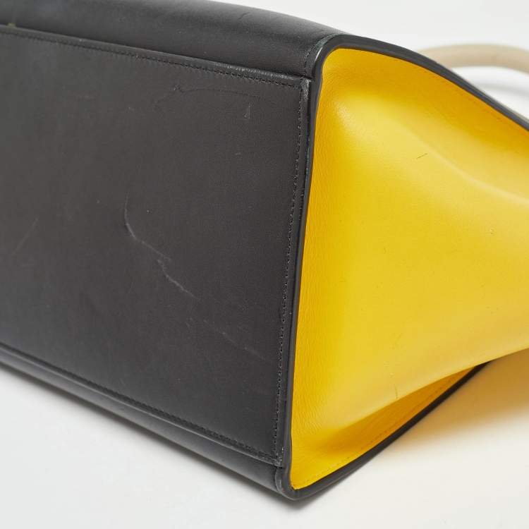 Pre Owned Celine Tricolor Leather Small Trapeze Top Handle Bag