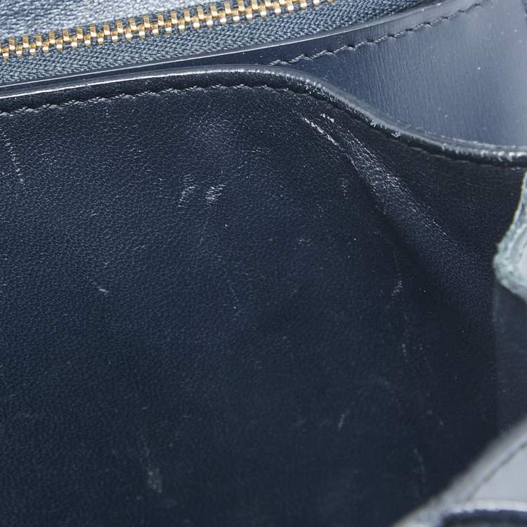 Pre Owned Celine Navy Blue Leather Medium Classic Box Shoulder Bag