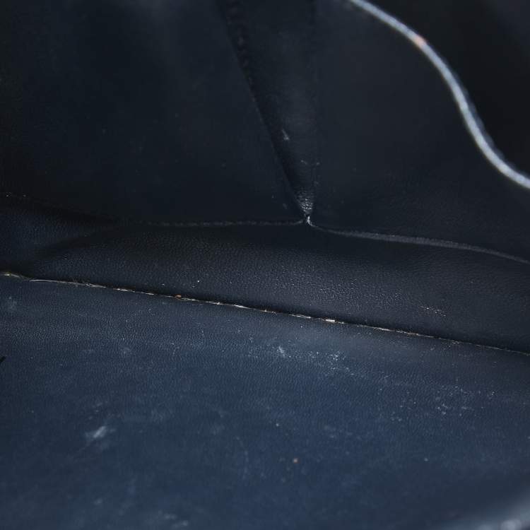 Pre Owned Celine Navy Blue Leather Medium Classic Box Shoulder Bag