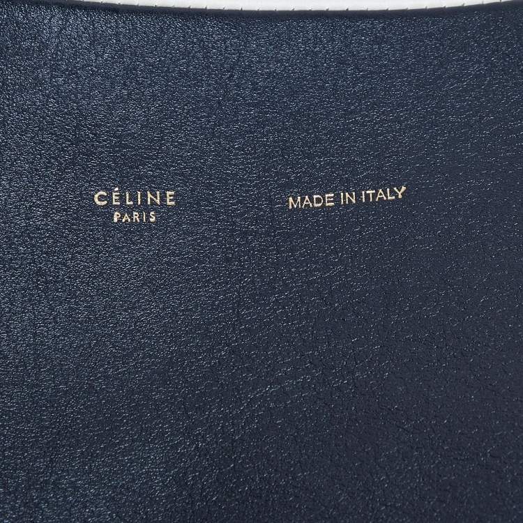 Pre Owned Celine Tri Color Leather All Soft Top Handle Bag