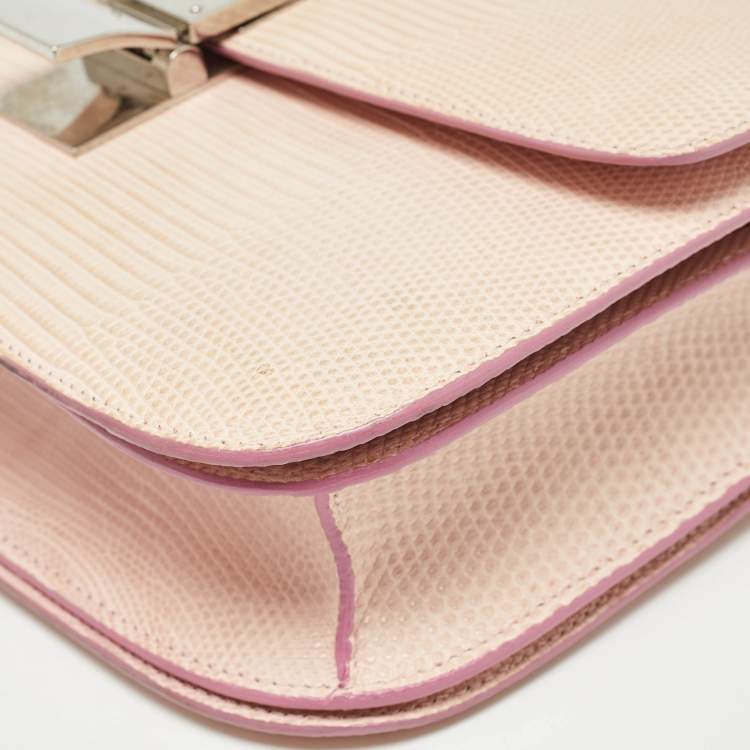 مملوكة مسبقًا Celine Pink Lizard Medium Classic Box Shoulder Bag