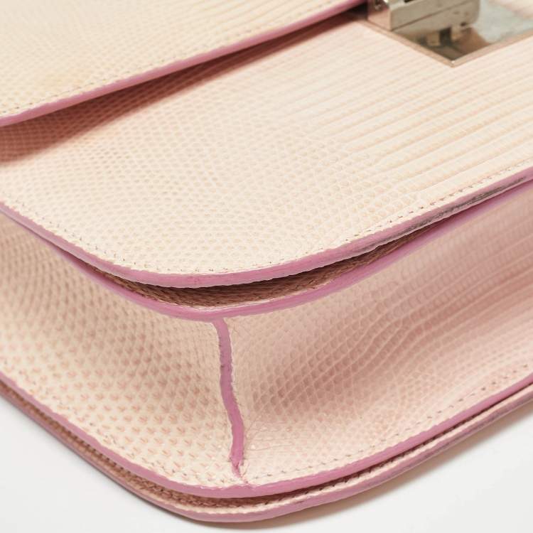 مملوكة مسبقًا Celine Pink Lizard Medium Classic Box Shoulder Bag