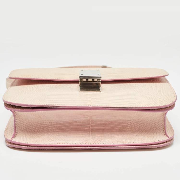 مملوكة مسبقًا Celine Pink Lizard Medium Classic Box Shoulder Bag