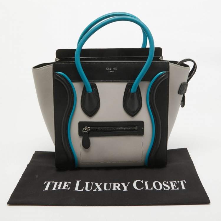 Pre Owned Celine Tricolor Leather Micro Luggage Tote
