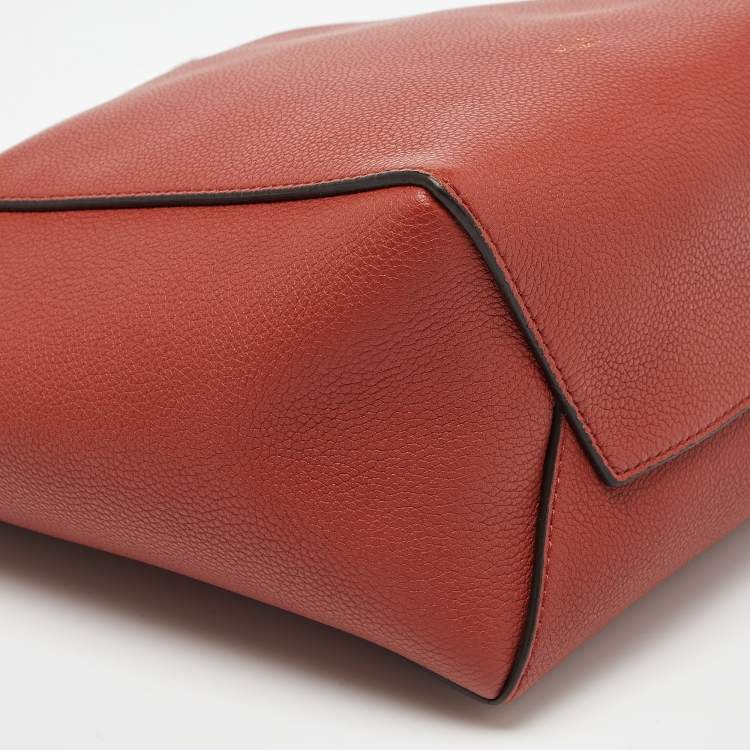 Pre Owned Celine Brick Leather Small Sangle Bucket Bag